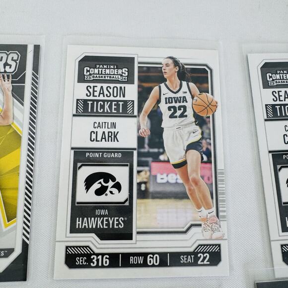 5 2024 Panini Caitlin Clark Collection School Colors Season Ticket Iowa Hawkeyes - Picture 3 of 6